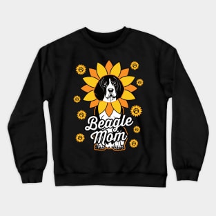 Cute Beagle Mom Sunflower Dog Lover Crewneck Sweatshirt